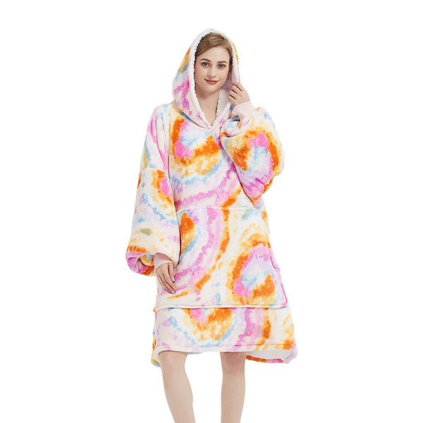 GOMINIMO Hoodie Blanket Adult Tie-Dyed Orange GO-HB-124-AYS from Deals499 at Deals499