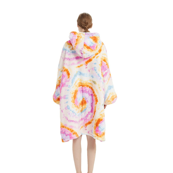 GOMINIMO Hoodie Blanket Adult Tie-Dyed Orange GO-HB-124-AYS from Deals499 at Deals499
