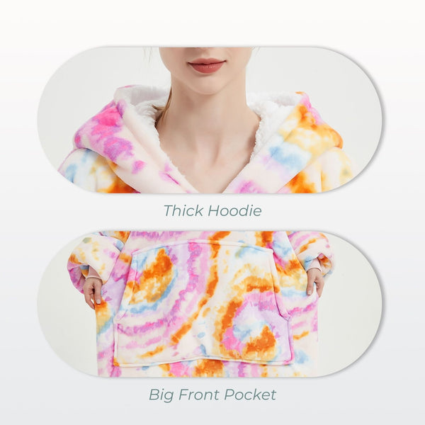 GOMINIMO Hoodie Blanket Adult Tie-Dyed Orange GO-HB-124-AYS from Deals499 at Deals499