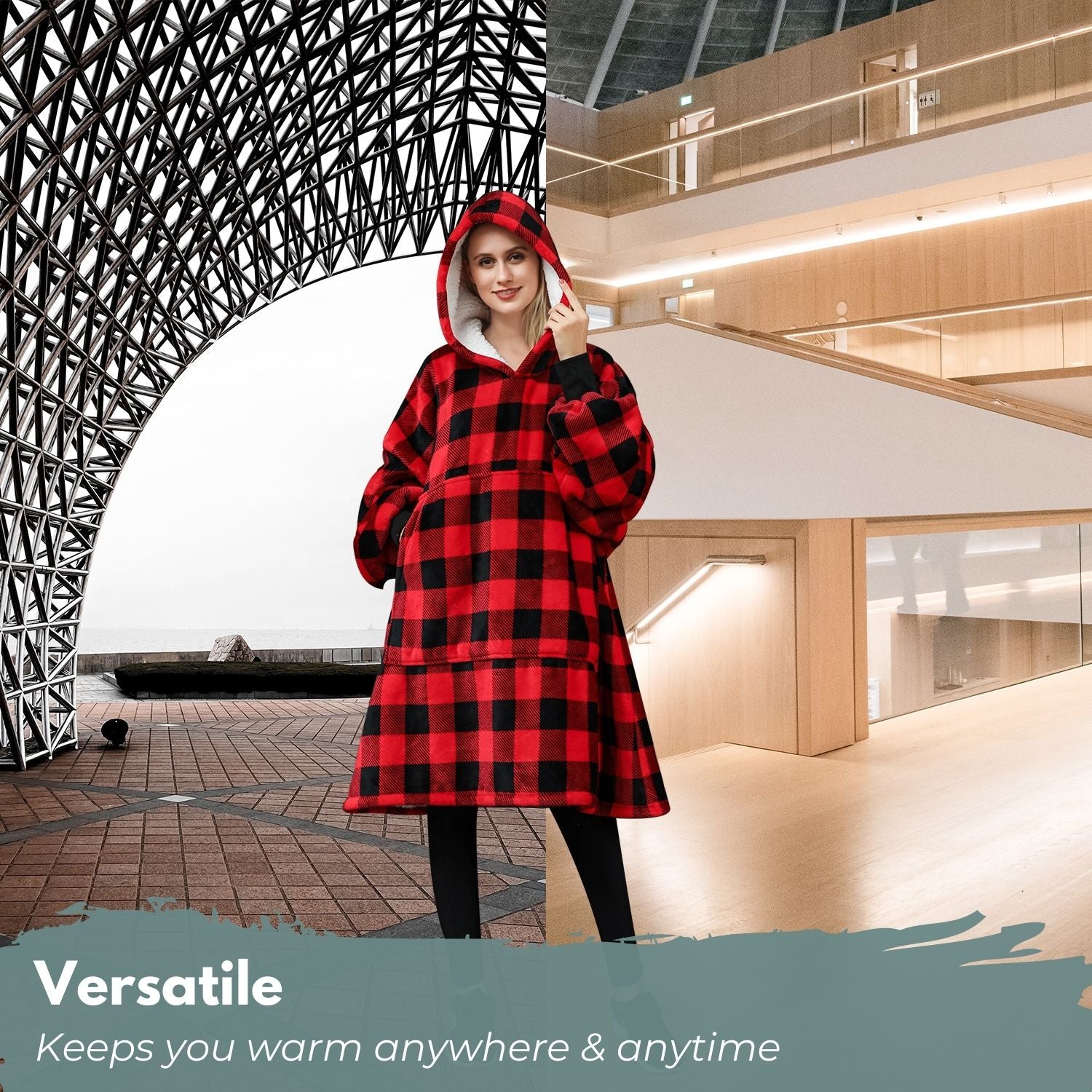 GOMINIMO Hoodie Blanket Adult Small Lattice GO-HB-130-AYS from Deals499 at Deals499