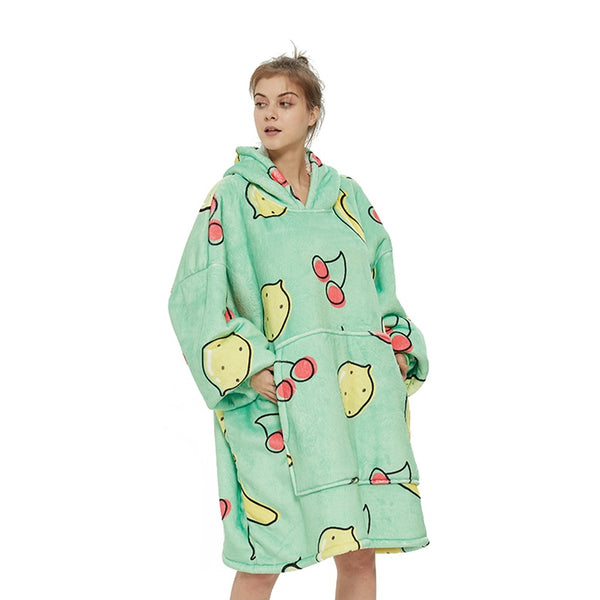 GOMINIMO Hoodie Blanket Green Cherry Lemon HM-HB-105-AYS from Deals499 at Deals499
