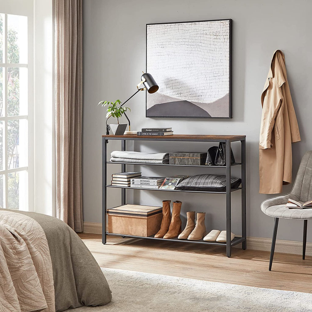 VASAGLE Shoe Rack Shoe Storage Organiser with 4 Mesh Shelves Rustic Brown and Black LBS205B01 Deals499