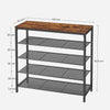 VASAGLE Shoe Rack Shoe Storage Organiser with 4 Mesh Shelves Rustic Brown and Black LBS205B01 Deals499