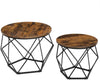 VASAGLE Coffee Tables Set of 2 Side Tables Robust Steel Frame for Living Room Bedroom Rustic Brown and Black LET040B01 Deals499