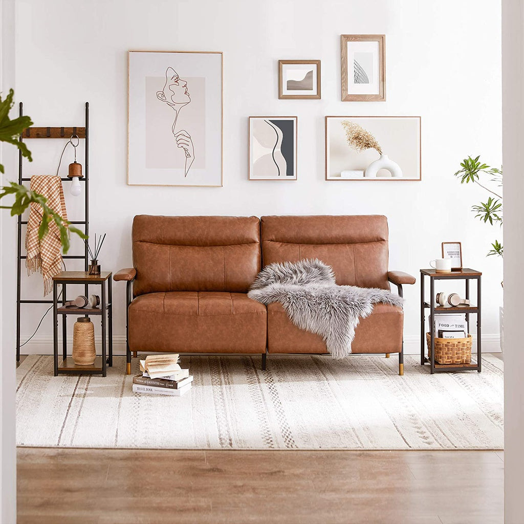 VASAGLE Vintage Brown Side Table with Storage shelf LET273B01 Deals499