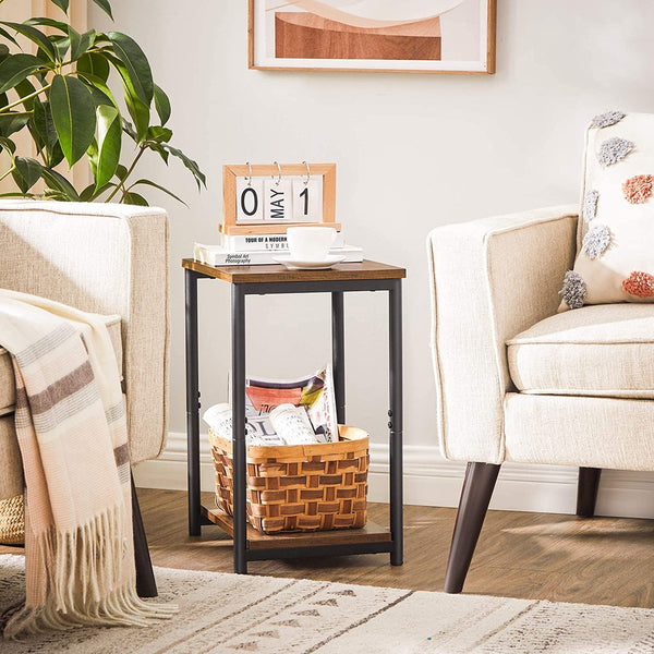 VASAGLE Side Table Set of 2 Vintage Brown with Storage Shelf LET272B01 Deals499