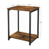 VASAGLE Side Table Set of 2 Vintage Brown with Storage Shelf LET272B01 Deals499