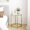 VASAGLE Round Side Table Tempered Glass End Table With Golden Metal Frame Small Coffee Table Gold LGT20G Deals499