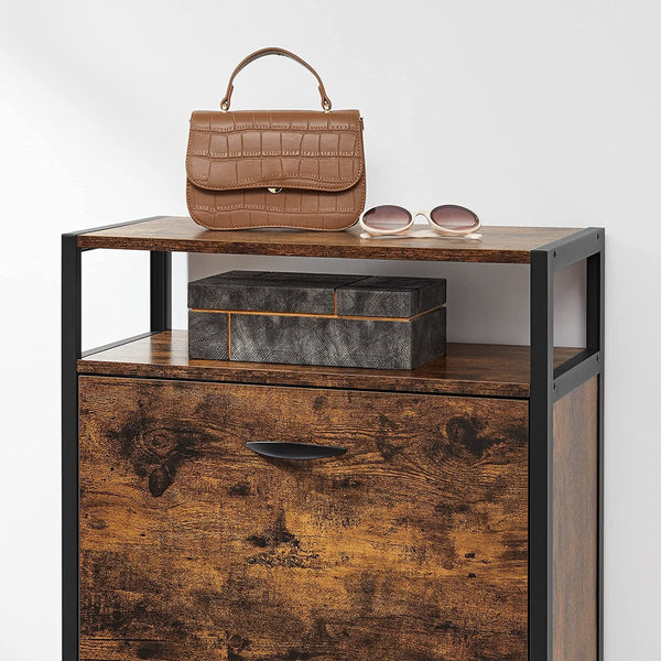 VASAGLE Shoe Cabinet with 2 Compartments Hallway for 8-12 Pairs of Shoes LBS800B01 Deals499