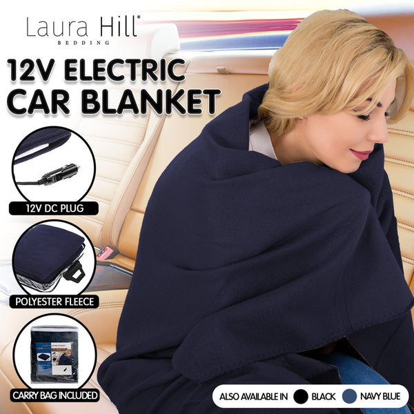 Laura Hill Heated Electric Car Blanket 150x110cm 12v - Blue from Deals499 at Deals499