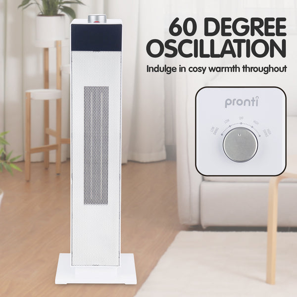 Pronti Electric Tower Heater PTC Ceramic 2000W White from Deals499 at Deals499