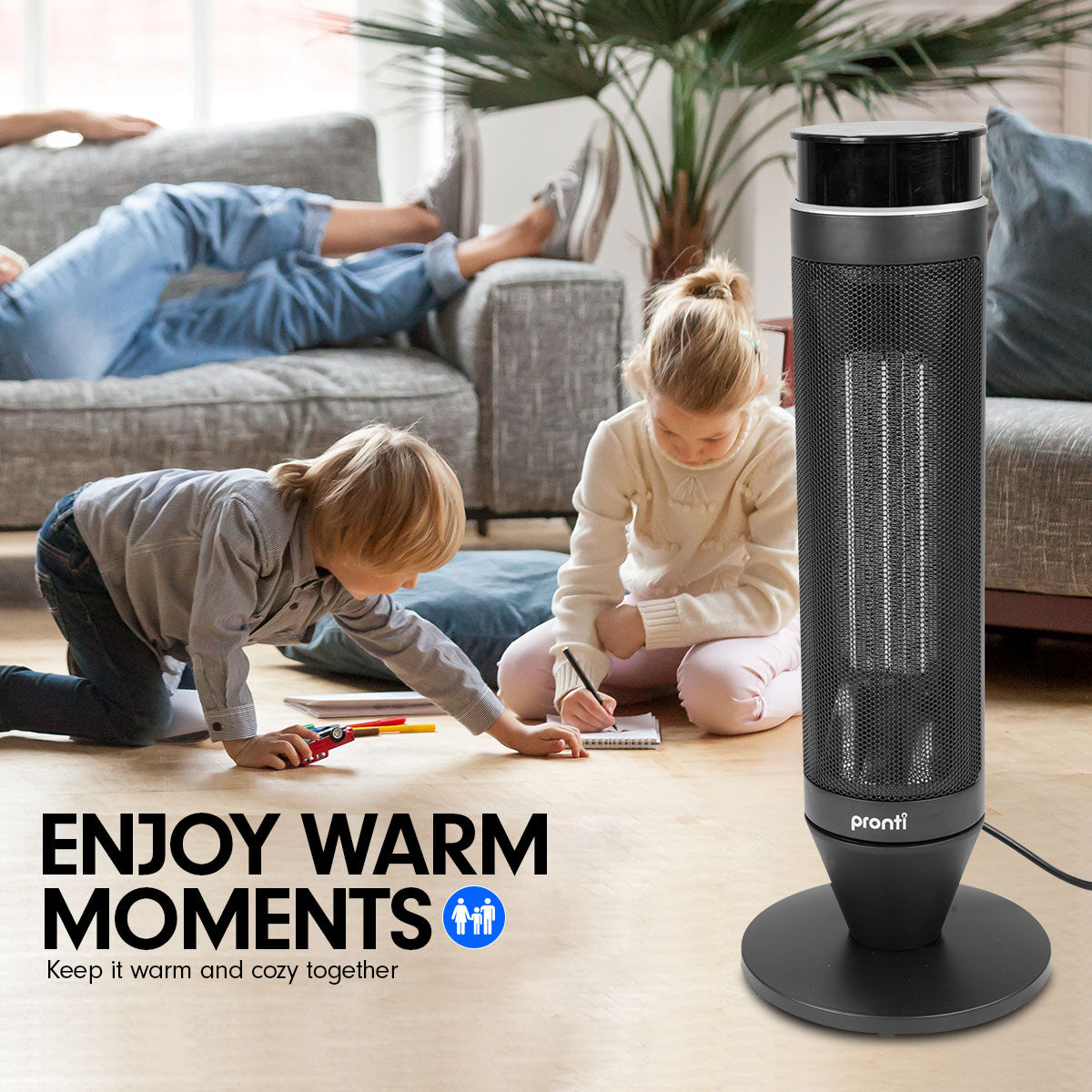 Pronti Electric Tower Heater 2000W Remote Portable - Black from Deals499 at Deals499