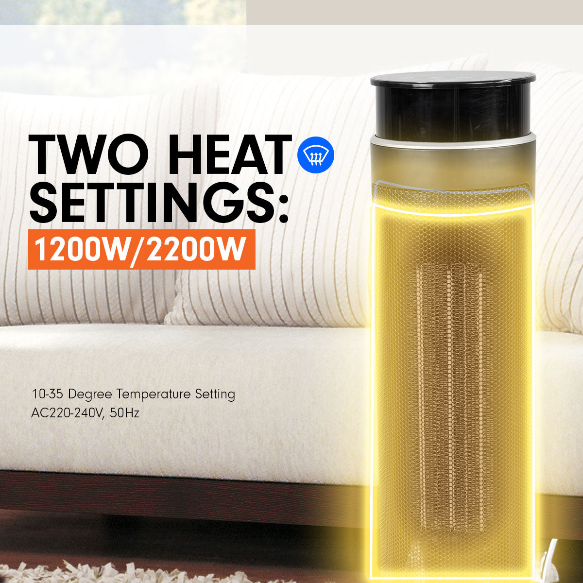 Pronti Electric Tower Heater 2000W Ceramic Portable Remote - Black from Deals499 at Deals499