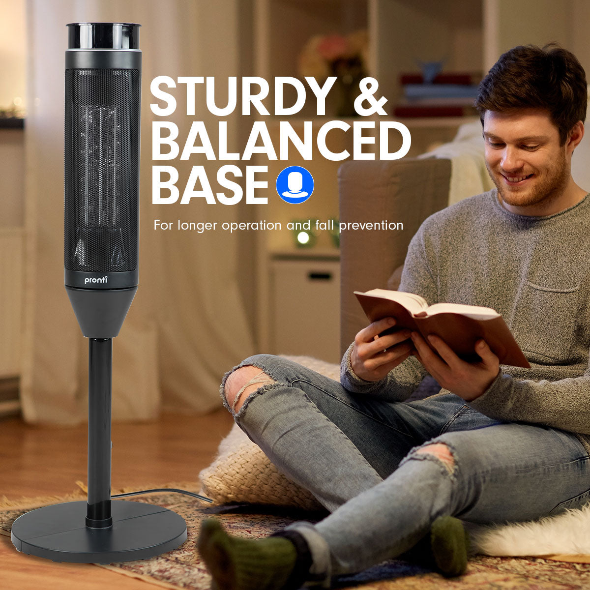 Pronti Electric Tower Heater 2000W Ceramic Portable Remote - Black from Deals499 at Deals499