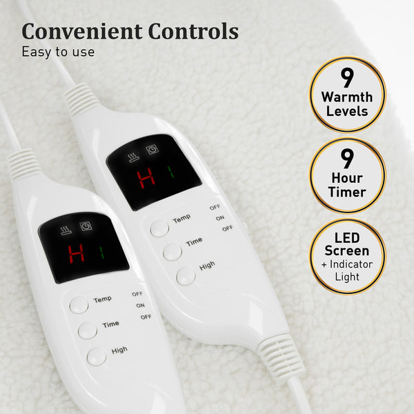 Laura Hill Electric Blanket Heated Fitted King Size Bed Safety 9 Heat Levels from Deals499 at Deals499