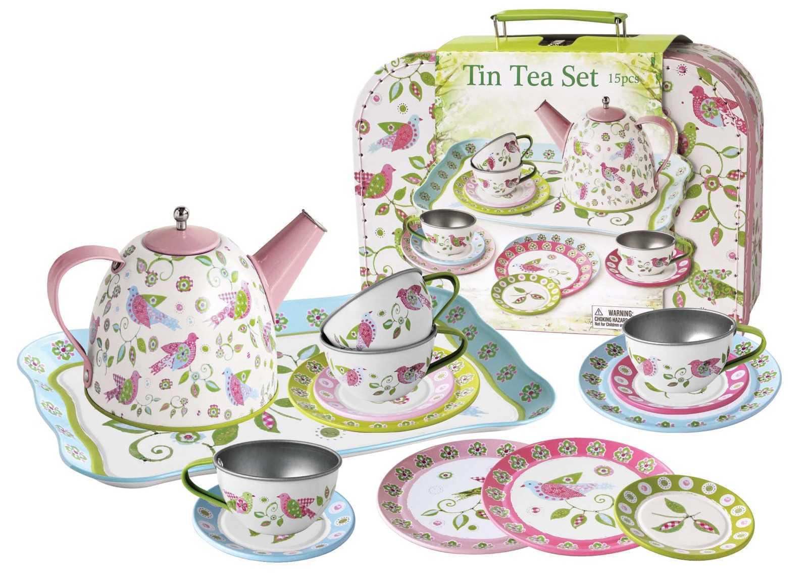 BIRD TIN TEA SET IN SUITCASE Deals499