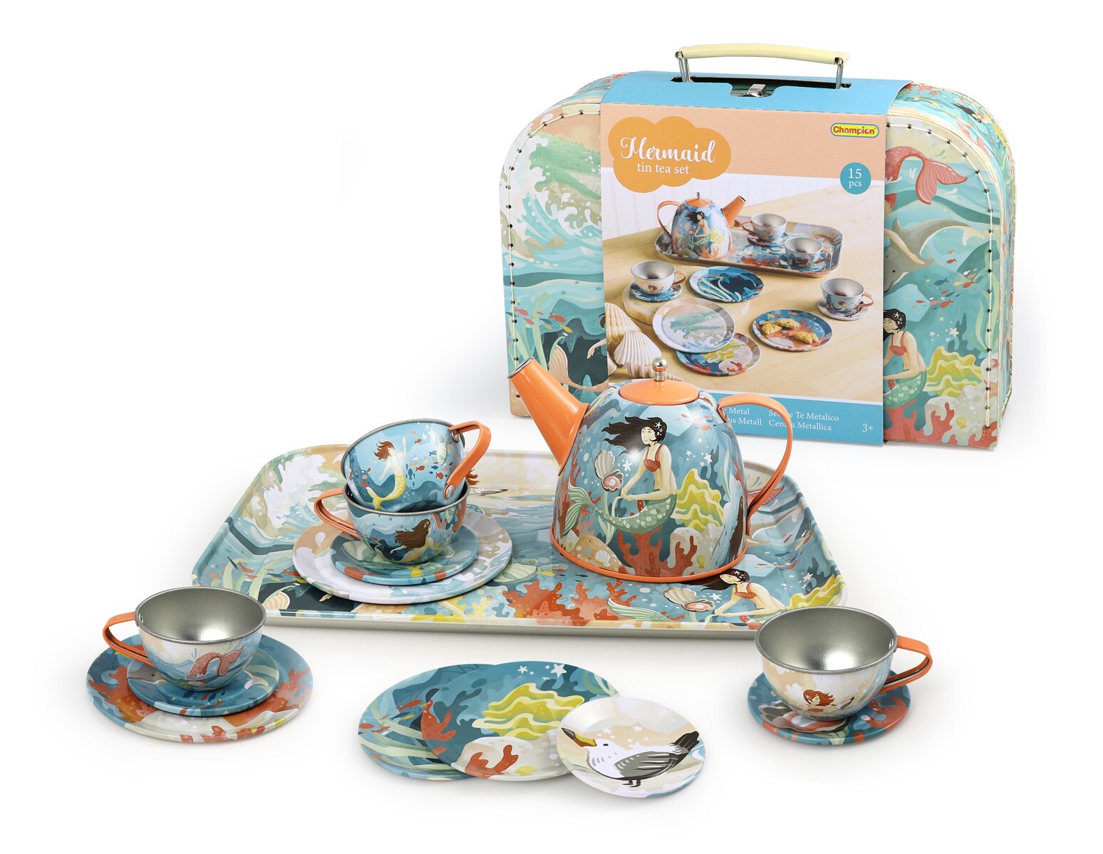 MERMAID TIN TEA SET IN SUITCASE Deals499