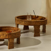 Tree Stripes Tara Hand Carved Chakki Accent Coffee Table (Natural) - Small Deals499