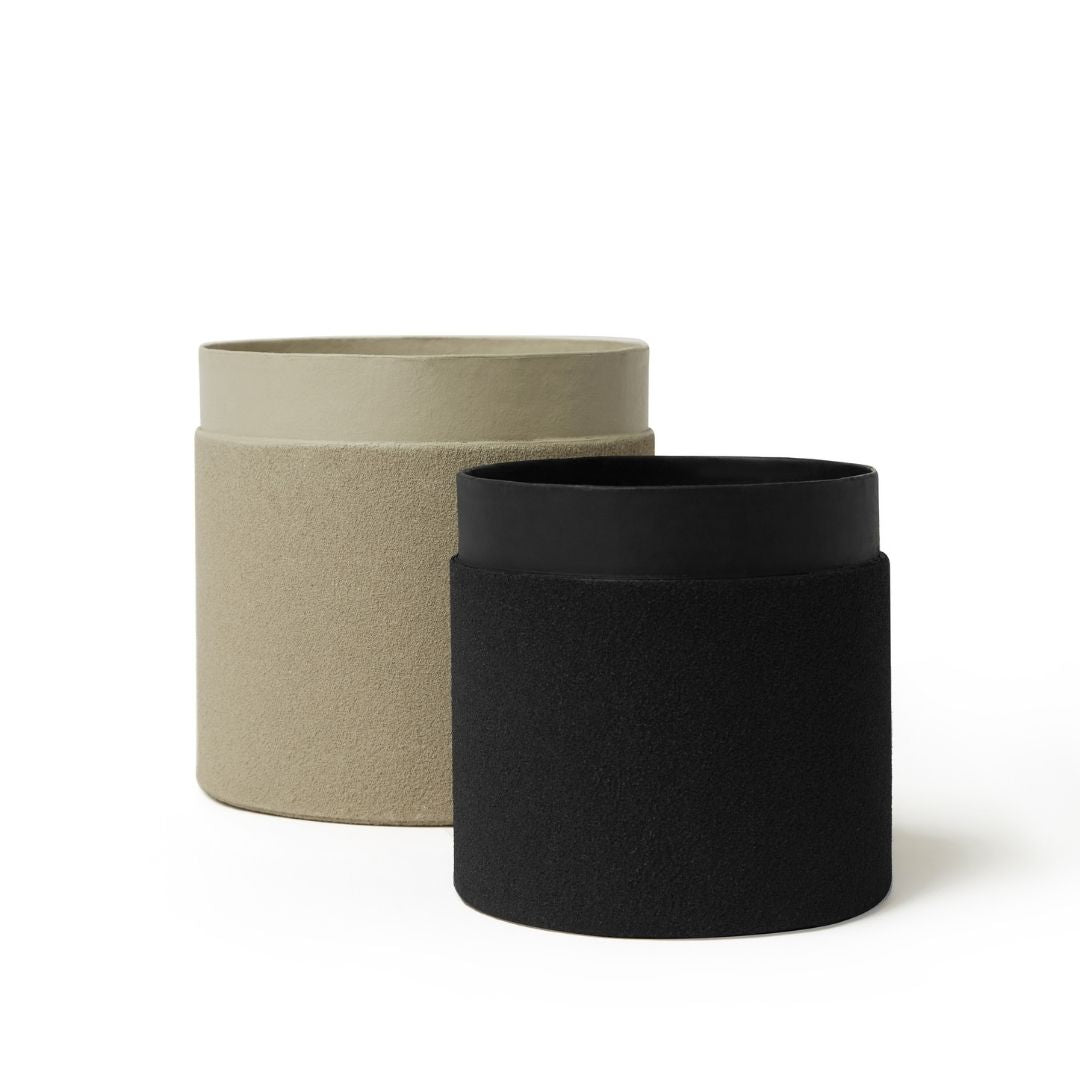Tree Stripes Sand Coated Collar Pot in Sandshell (Small) Deals499