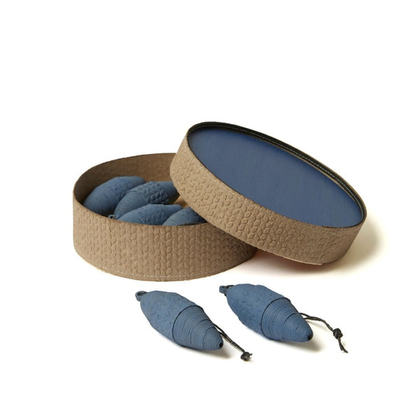 Tree Stripes Set of Six Decorative Cone Pendants in Classic Blue Deals499