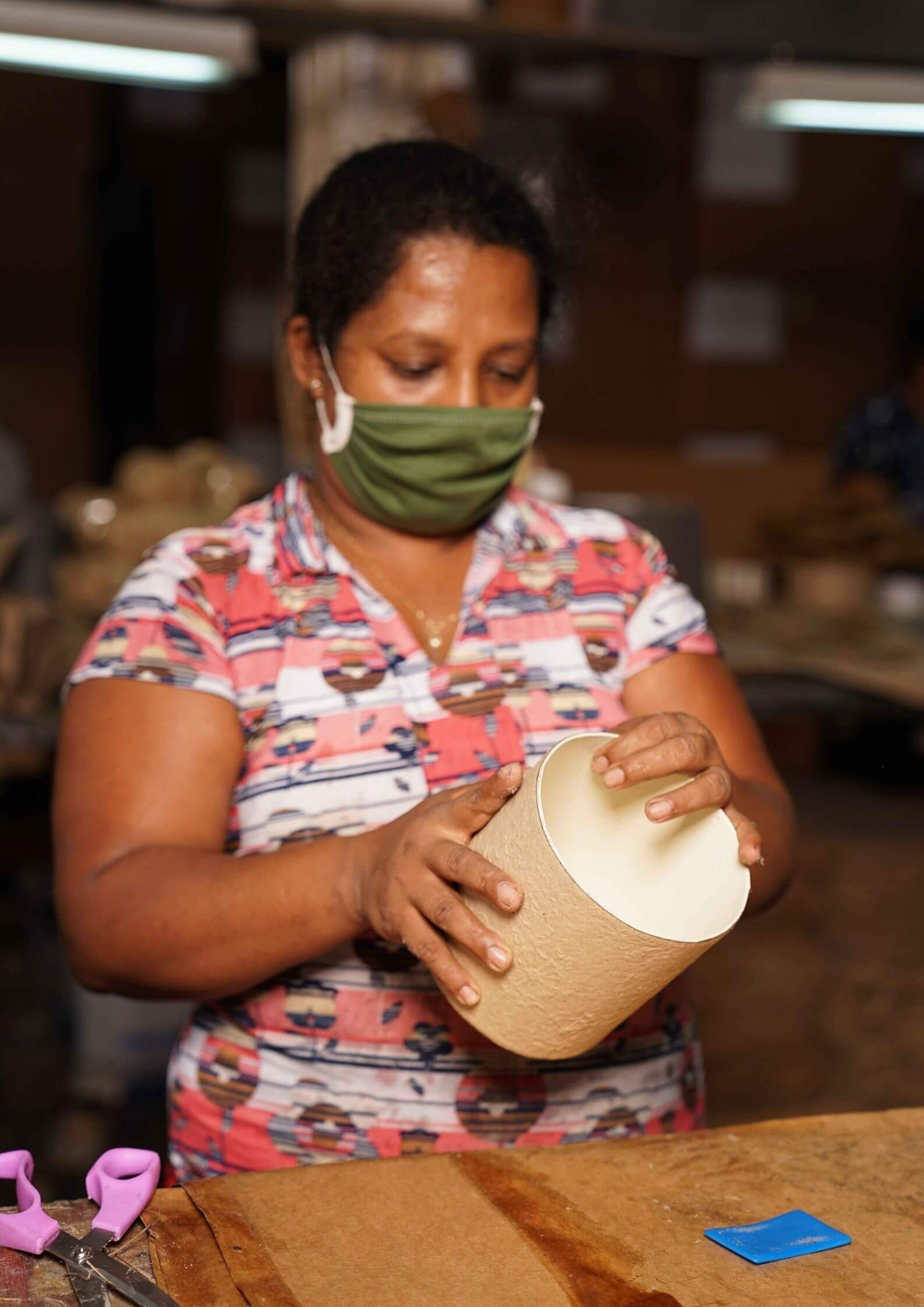 Tree Stripes Cylinder Pot Diwali - Caramel Cafe (Medium) Deals499