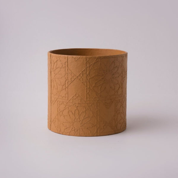 Tree Stripes Cylinder Pot Diwali - Ochre (Large) Deals499