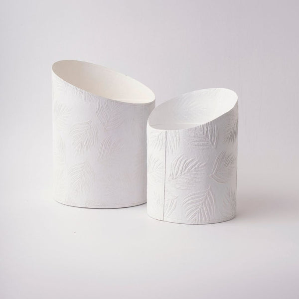 Tree Stripes Hi-Lo Pot Palms - White (Large) Deals499