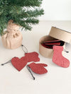Tree Stripes Set of 12 Handmade Festive Christmas Ornaments in Dubai Red Deals499