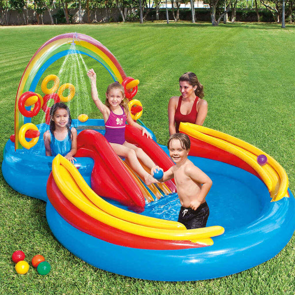 INTEX Inflatable Kids Rainbow Ring Water Play Center Kids AU 57453NP Deals499