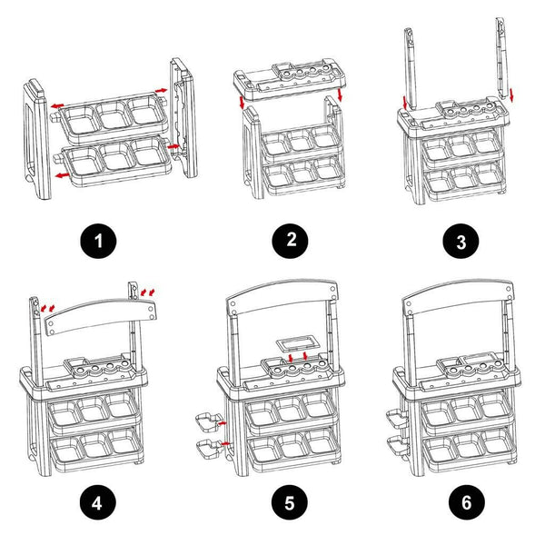 Kids Supermarket Ice Cream Cart Shop Dessert Food Pretend Role Play Set Toy Gift Red Deals499