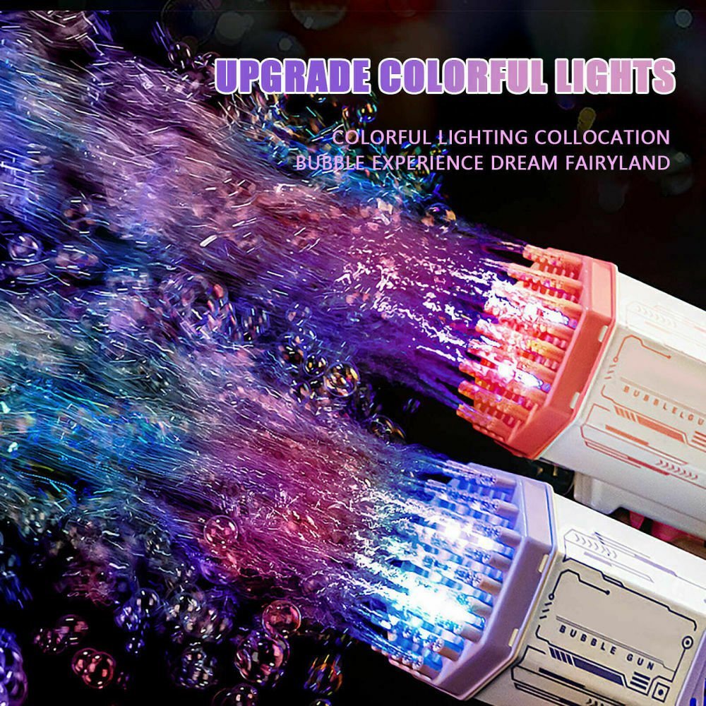 Electric Bubble Gun Machine Soap Bubbles Kids Adults Summer Outdoor Playtime Toy Purple Deals499