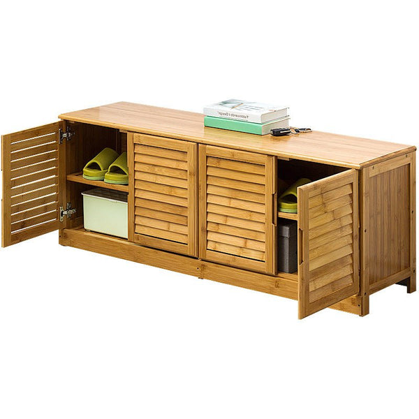 Bamboo Bench Seat Shoe Rack Shoe Bench Storage Bench 99cm Deals499