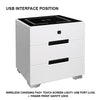 Smart Bedside Tables Finger Print Lock Side 3 Drawers Wireless Charging USB Nightstand LED AU Deals499