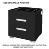 Smart Bedside Tables Finger Print Lock Side 3 Drawers Wireless Charging USB Nightstand LED AU Deals499