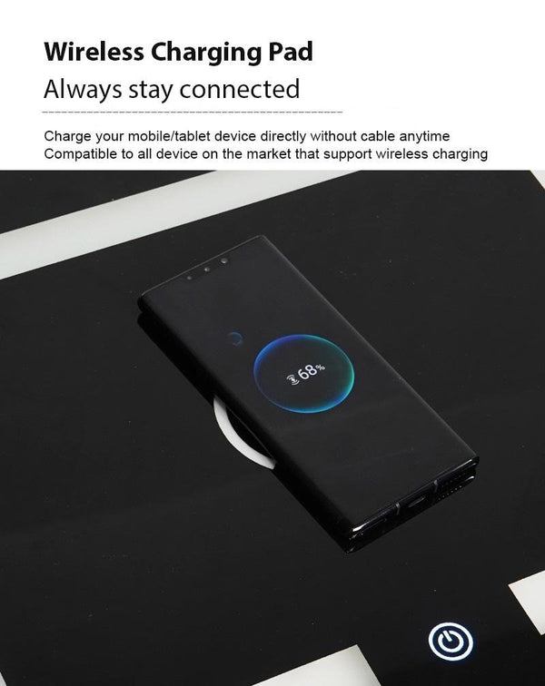 Smart Bedside Tables Side 3 Drawers Wireless Charging USB Left Hand Nightstand LED Light AU Black Deals499