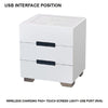 Smart Bedside Tables Side 3 Drawers Wireless Charging USB Left Hand Nightstand LED Light AU Black Deals499