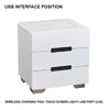 Smart Bedside Tables Side 3 Drawers Wireless Charging USB Right Hand Nightstand LED Light AU Black Deals499