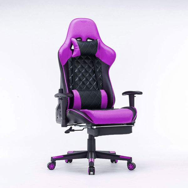 Gaming Chair Ergonomic Racing chair 165° Reclining Gaming Seat 3D Armrest Footrest Purple Black Deals499