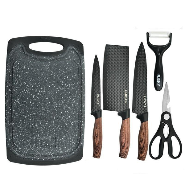 6 pieces Kitchen Knife Set Everich Chef Knives Stainless Steel Nonstick Scissor Cutting Board Deals499