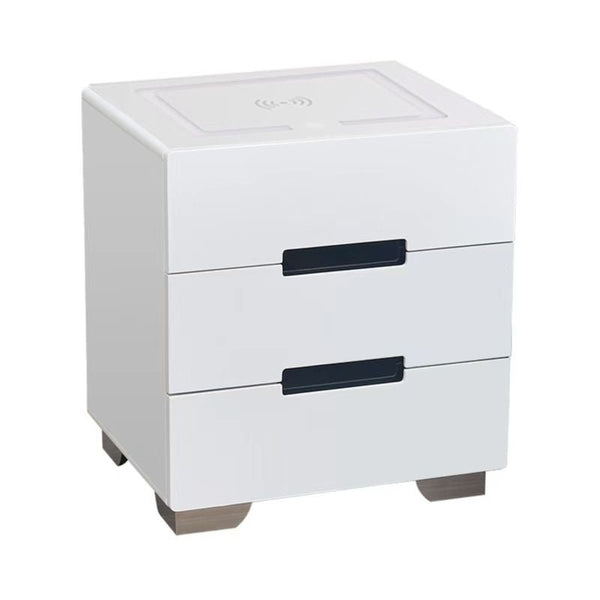 Smart Bedside Tables Side 3 Drawers Wireless Charging Nightstand LED Light USB Right Hand Connection Deals499