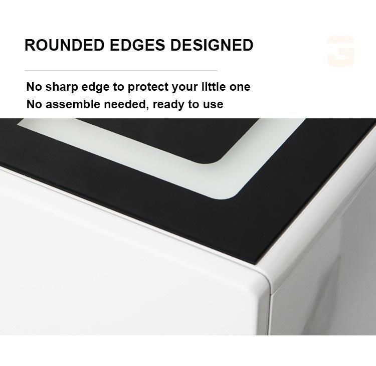 Smart Bedside Tables Side 3 Drawers Wireless Charging Nightstand LED Light USB Right Hand Connection Deals499