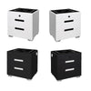 Smart Bedside Tables Finger Print Lock Side 3 Drawers Wireless Charging USB Nightstand LED AU Deals499