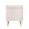 Winston 3 - Drawer Nightstand Bedside Table with Gold Steel Legs Tray Top White Deals499