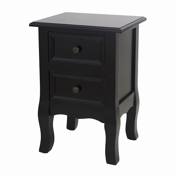 French Bedside Table Nightstand Black Set of 2 Deals499