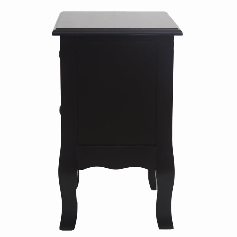 French Bedside Table Nightstand Black Set of 2 Deals499