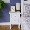 French Bedside Table Nightstand White Set of 2 Deals499