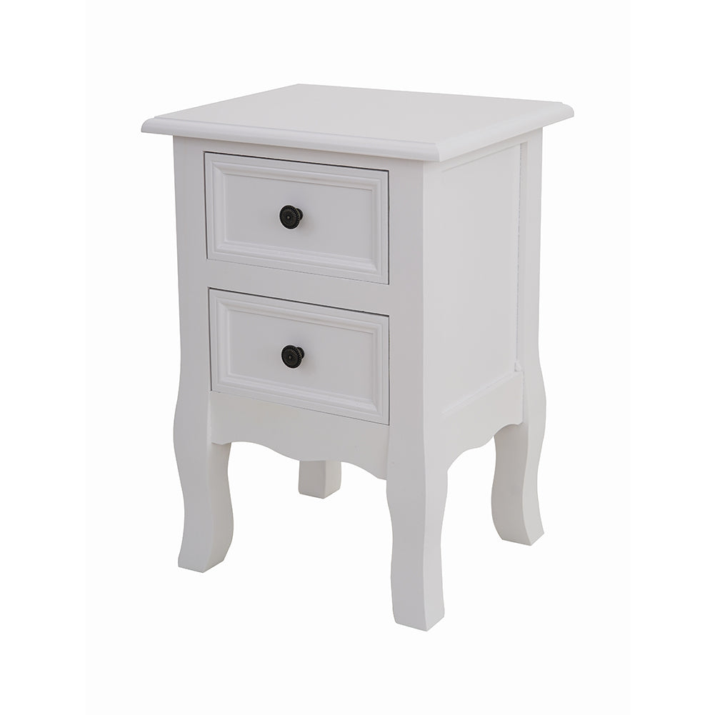 French Bedside Table Nightstand White Set of 2 Deals499