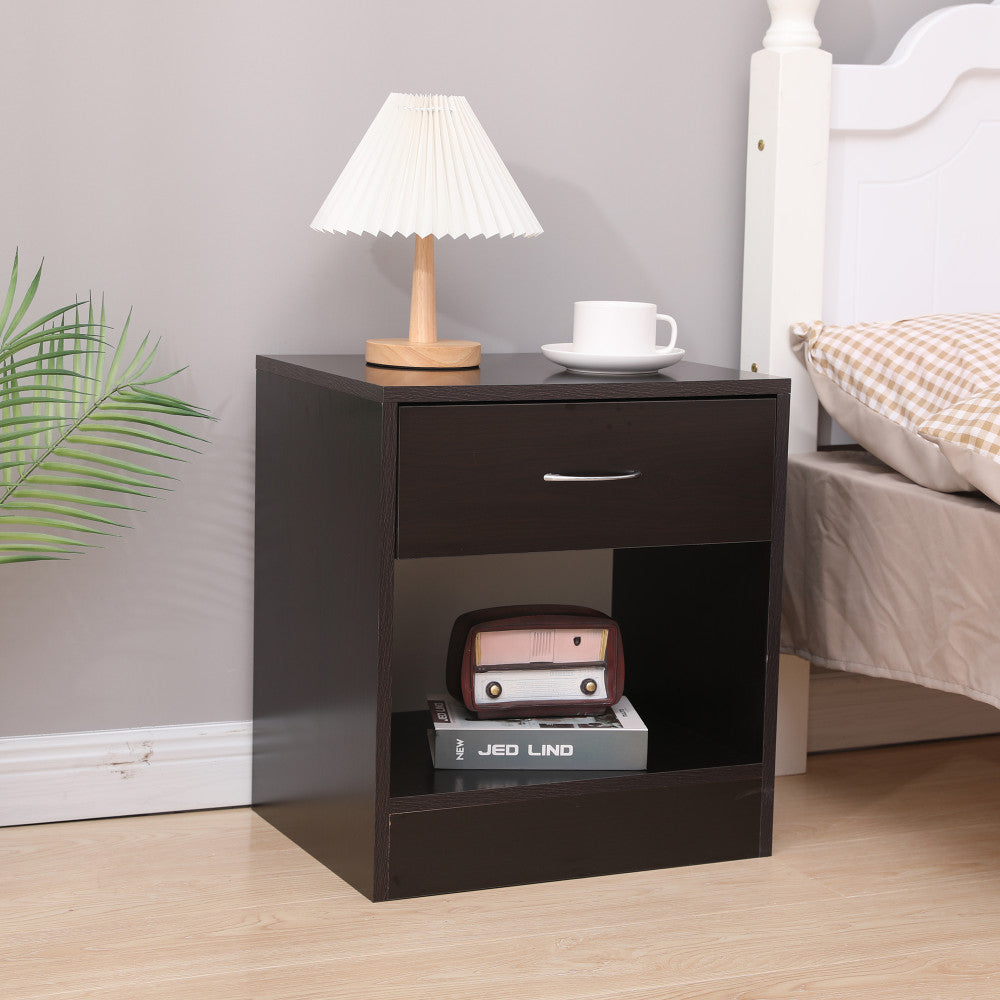 Dandi Bedside Table Nightstand with Drawer Set of 2 Brown Deals499