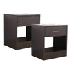 Dandi Bedside Table Nightstand with Drawer Set of 2 Brown Deals499