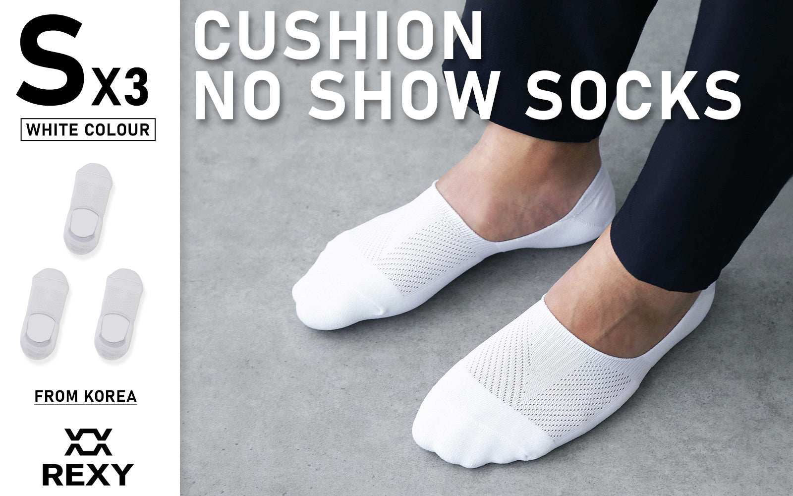 Rexy 3 Pack Small White Cushion No Show Ankle Socks Non-Slip Breathable from Deals499 at Deals499